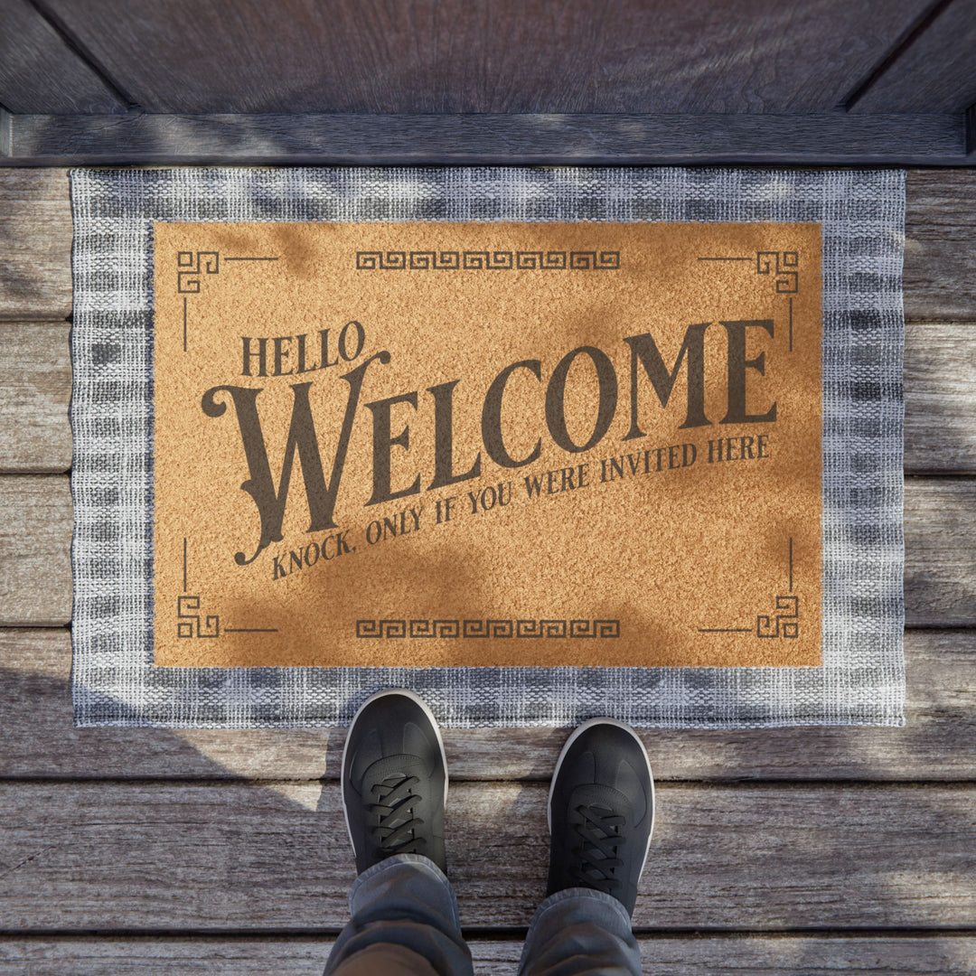 Knock only if you were invited  24" × 16" Doormat*